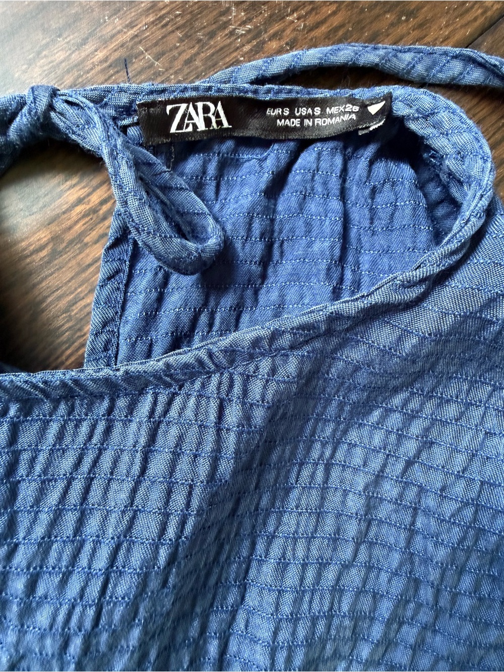 Zara Sleeveless Dark Blue Tiered Maxi Dress with Pockets - Picture 2 of 9
